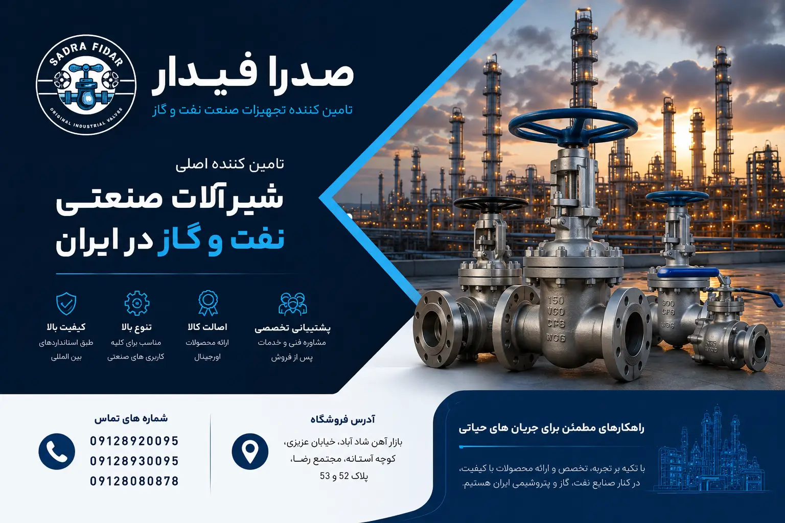 تامین انواع شیرآلات صنعتی نفت و گاز